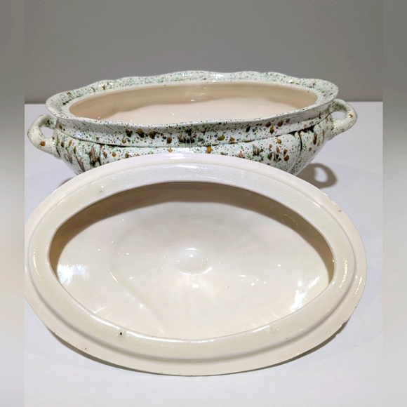 Vintage Splatter Abstract Cookery Crock Serving Turine Dish 1966 - Picture 7 of 15